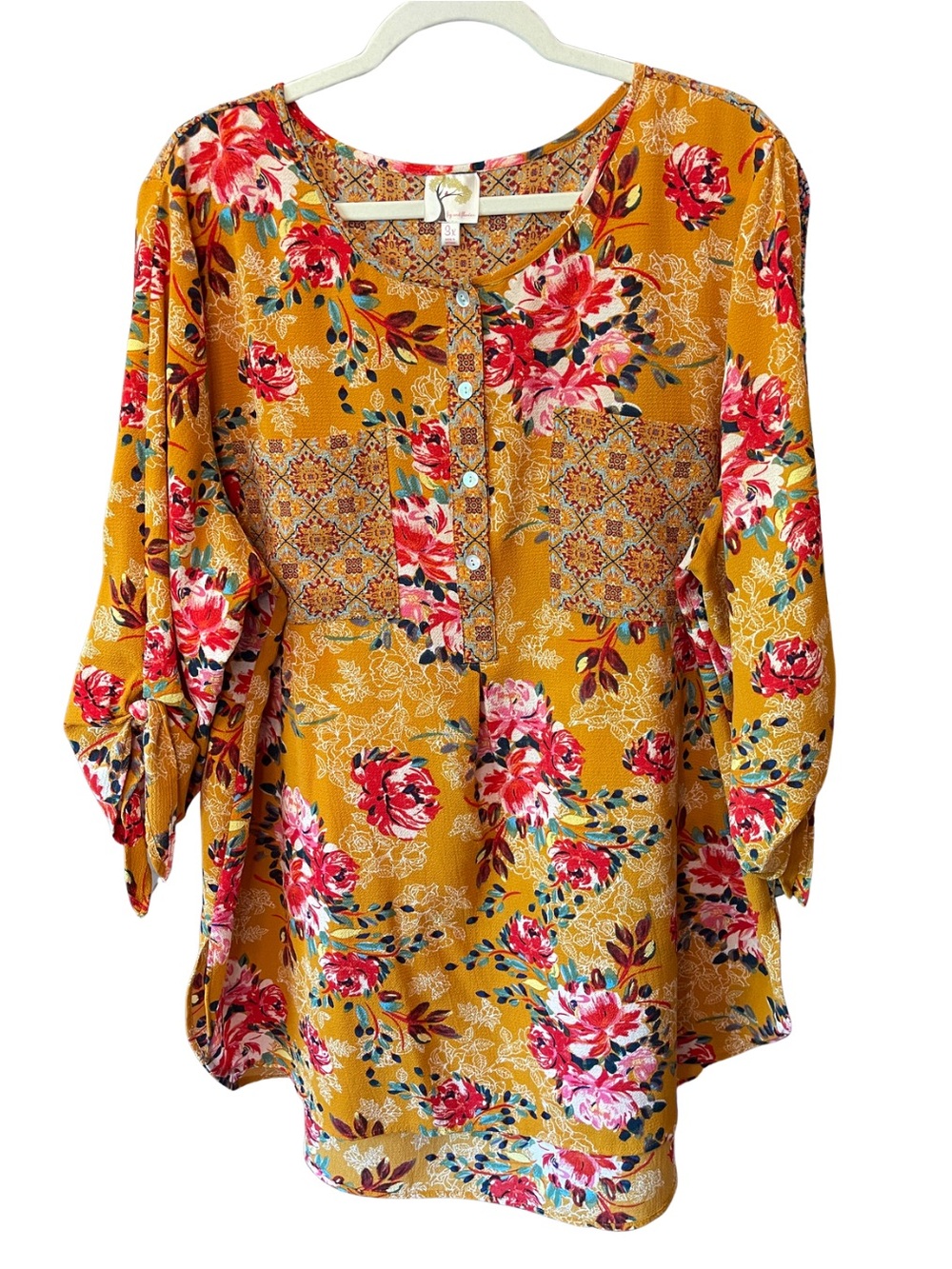Anthropologie Fig & Flower Floral Tunic — Women’s 3X
